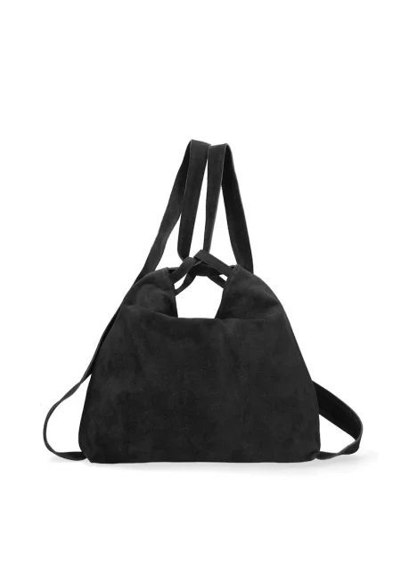 Велурена чанта Хобо Silvana - Черен