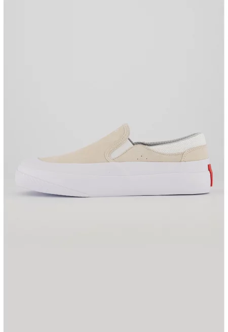 Велурени спортни обувки с лесно обуване - Мръснобял