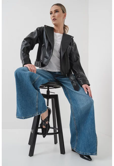 Яке Juliette от еко кожа - Черен
