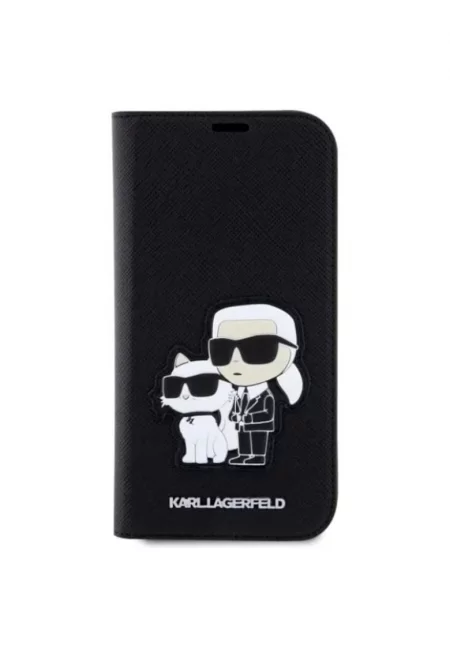 Защитен калъф  Saffiano Karl and Choupette NFT Book - За iPhone 14 Pro - Черен