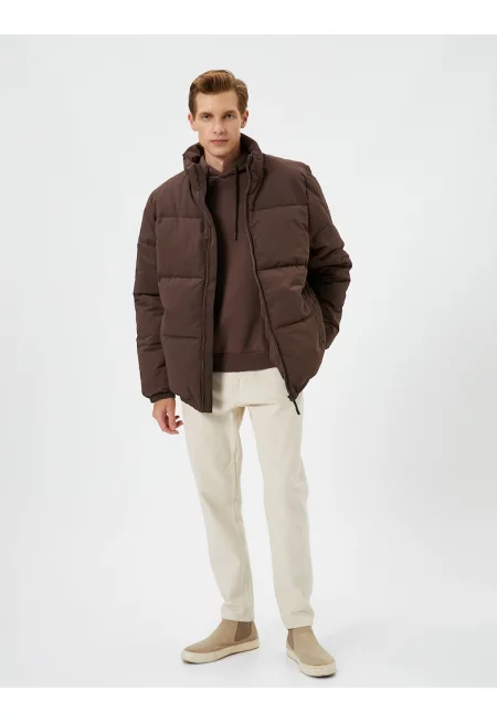 Зимно ватирано яке със средна яка