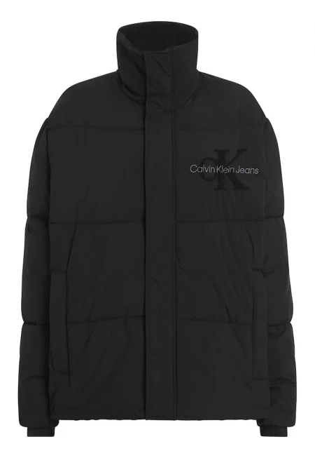 Зимно яке с джобове встрани - Черен