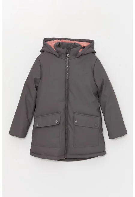 Зимно яке с качулка и джобове с капаче