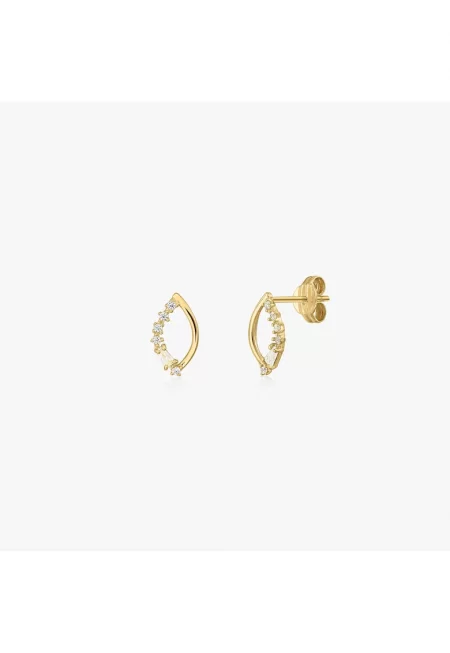 Златни обеци Jackie - Цирконий