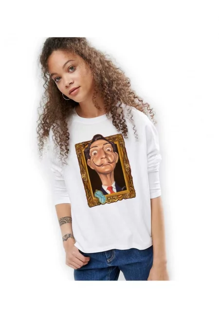 888113640-Бяла дамска блуза - Dali - Frame