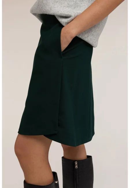 Асиметрична пола с джобове - Тъмнозелен