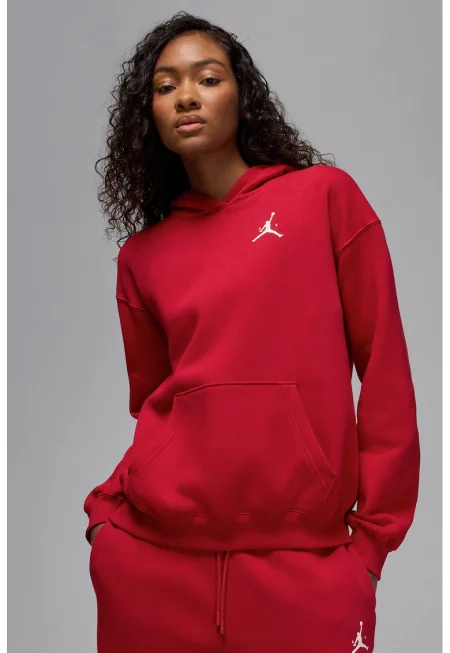 Баскетболно худи Jumpman с паднали ръкави - Червен/Бял