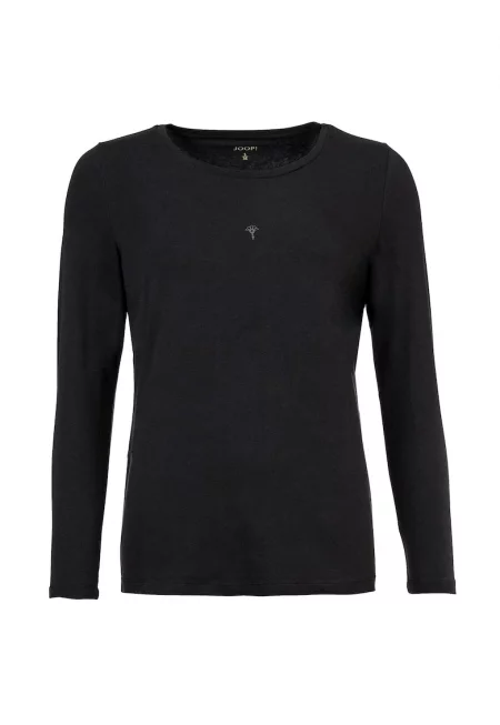 Блуза с овално деколте - Черен