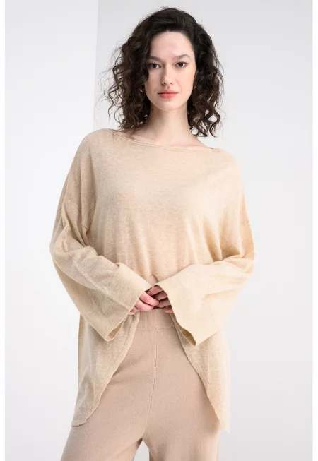 Блуза с вълна от алпака - Камел