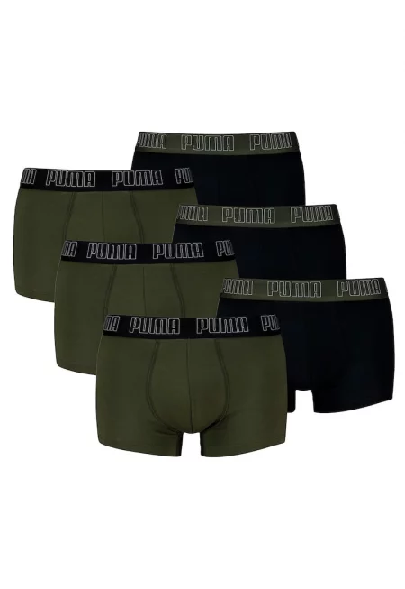 Боксерки с памук с лого - 6 чифта - Зелен/Черен