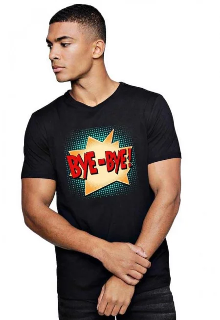 Черна мъжка тениска - Bye Bye