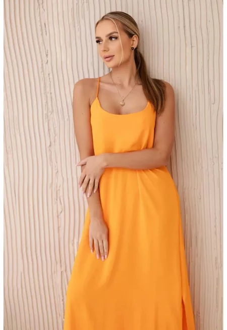 Дълга рокля с презрамки - Един размер