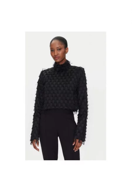 Дамска блуза  T Mikkelsen - DAY65243514 - Полиестер/Памук - Черна - Черен