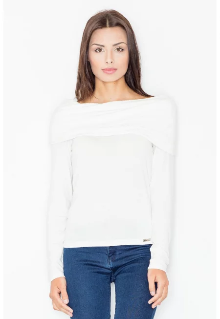 Дамска блуза -  Вискоза/Еластан - Бяла