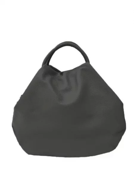 Дамска чанта от естествена кожа  Freira - Tъмносив - 33 x 32 x 13 cm