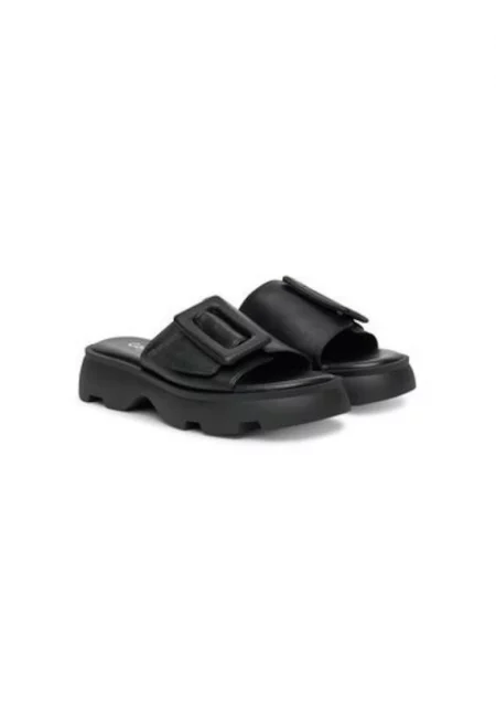 Дамски джапанки - 62.852.57 -  Естествена кожа - Черен