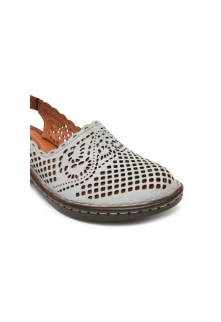 Дамски сандали - 720036-09 - Удобни - Естествена кожа - Сив