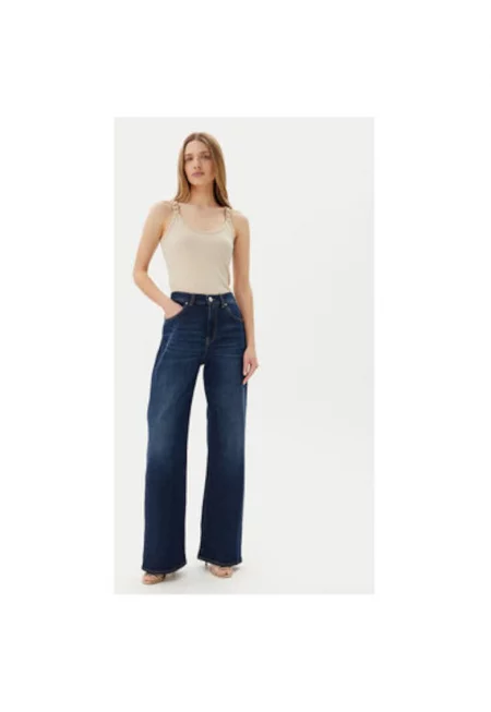 Дамски топ  251-DIDOA - Вискоза/Полиестер - Бежов - Бежов