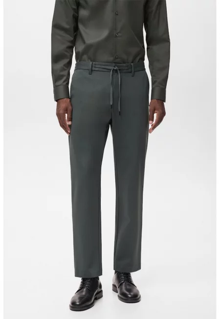 Едноцветен панталон с връзка