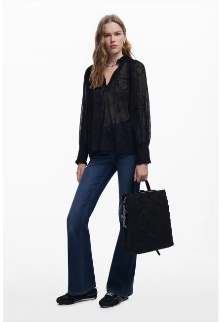 Флорална блуза от шифон