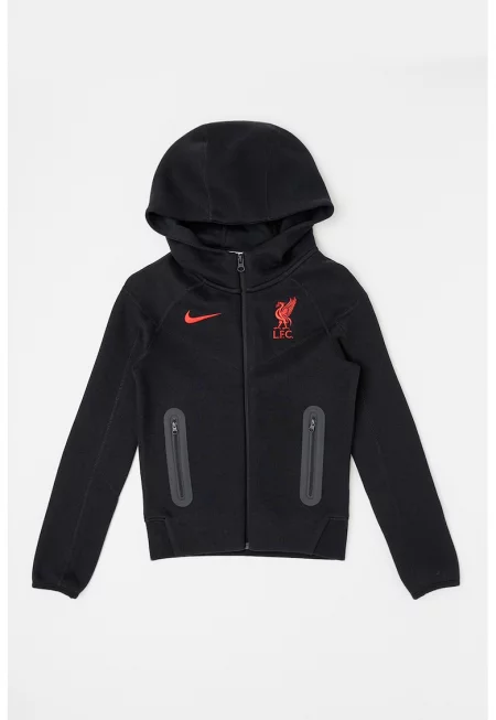 Футболно худи с лого - Черен