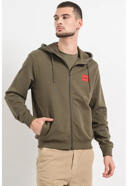 Худи Daple с цип и джобове - Тъмно каки