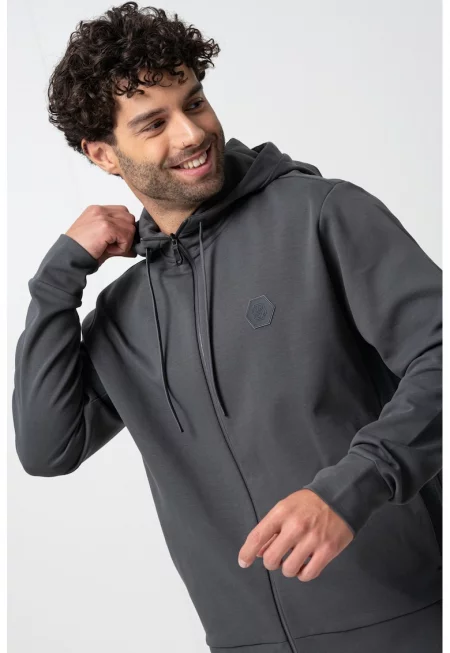 Худи с цип и джобове