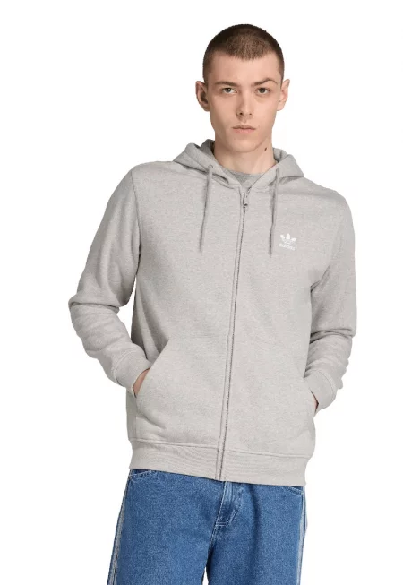 Худи с цип - Светло сив