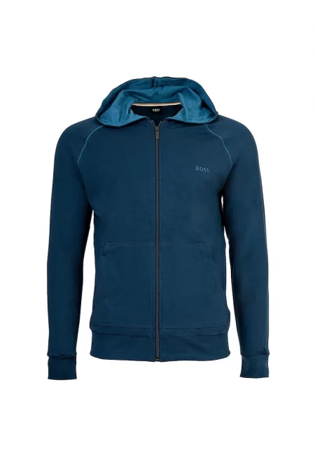 Худи със скосени джобове - Петролно синьо