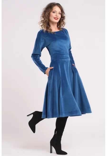 Кафифена рокля с джобове