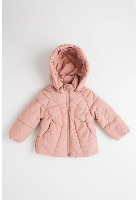 Капитонирано зимно яке с отделяща се качулка