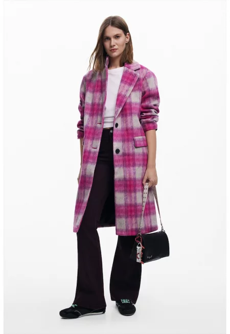 Карирано палто с вълна