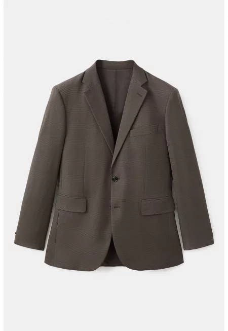 Карирано сако с копчета на маншетите