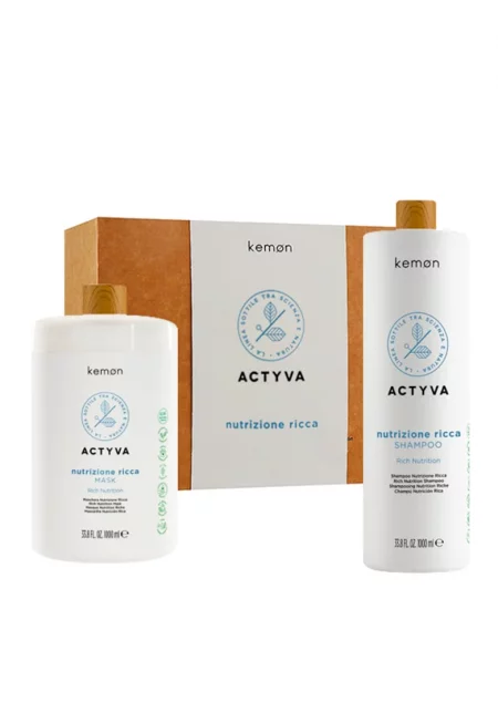 Комплект за боядисана коса  Actyva Nutrizione Ricca: Шампоан 1000 мл - Маска 1000 мл