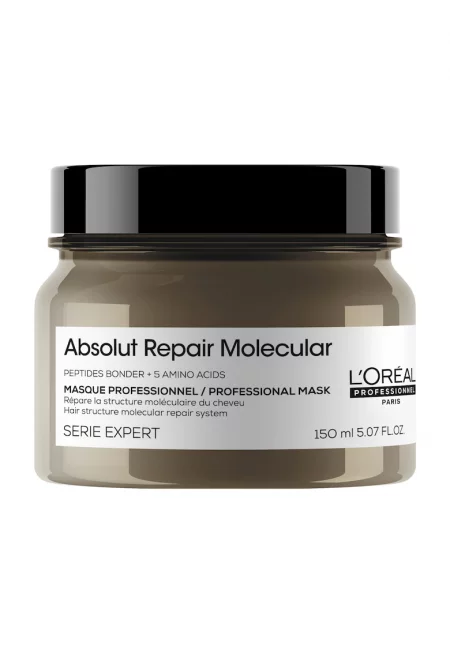 Концентрирана маска за увредена коса L’Oreal Professionnel Serie Expert Absolut Repair Molecular - Формулирана с пептидни връзки и 5 аминокиселини - Осигурява ...