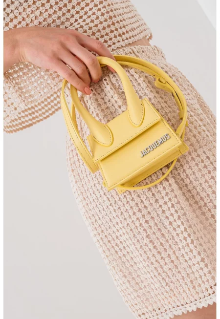 Кожена чанта през рамо Le Chiquito Mini - Сламеножълт