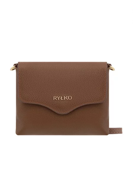 Кожена чанта през рамо с капаче