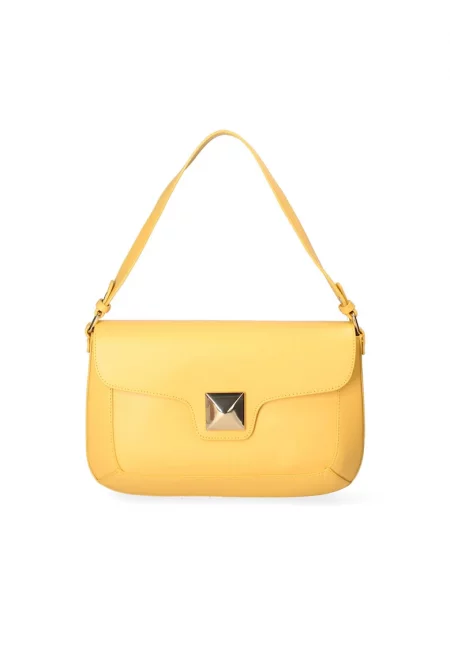 Кожена чанта за рамо - Жълт