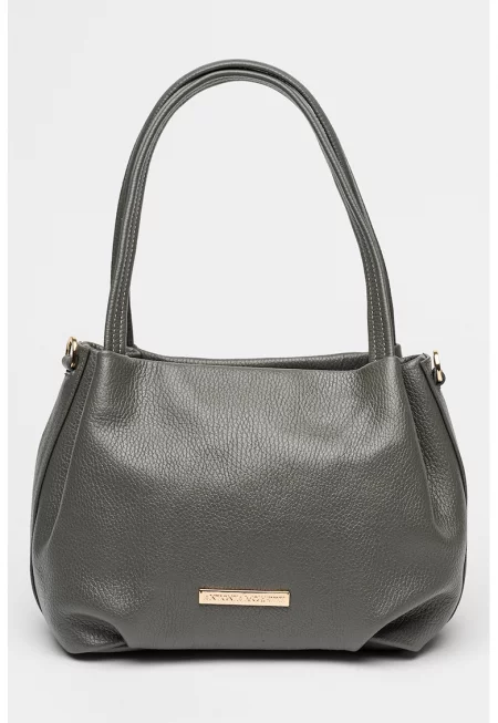 Кожена шопинг чанта с отделяща се презрамка