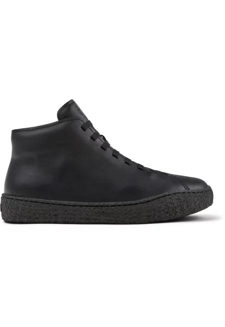 Кожени боти Peu Terreno с връзки и цип - Черен