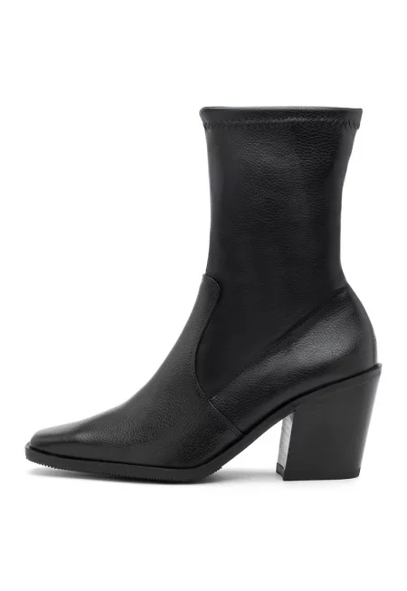 Кожени боти Sawa със синтетика - Черен