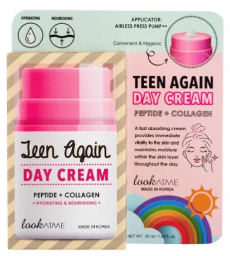 LOOKATME TEEN AGAIN Day Cream with Peptide and Collagen Дневен крем с пептиди и колаген