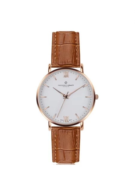 Мъжки часовник  кварцов механизъм - стоманен корпус - каишка от естествена кожа - бял - 40 мм