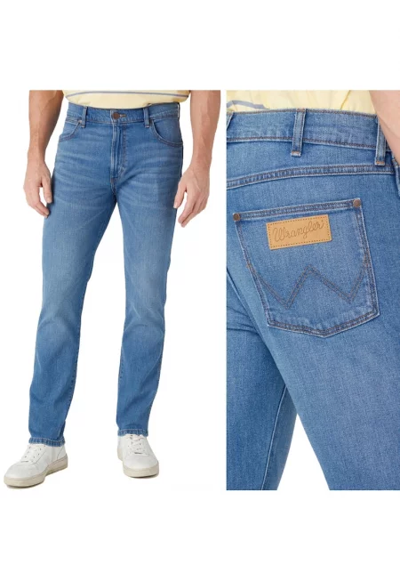Мъжки дънки Wrangler  W36 L34 - сини - стеснен силует - еластичен деним
