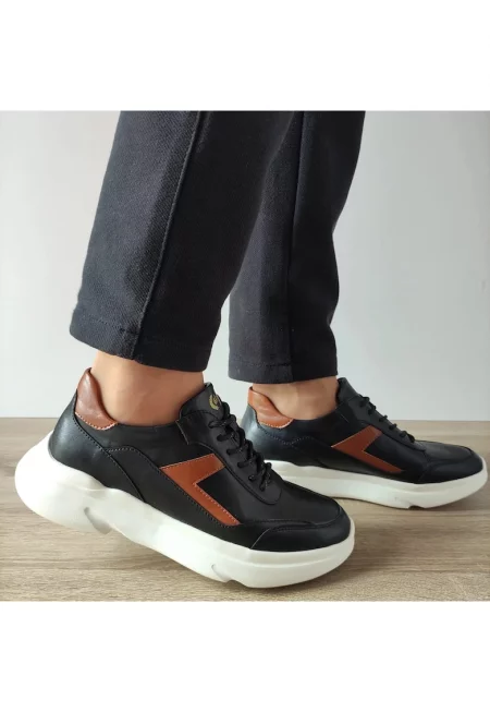 Мъжки ежедневни обувки  Gb1950-53 черно + кафяво - черно + кафяво - Черен/Кафяв