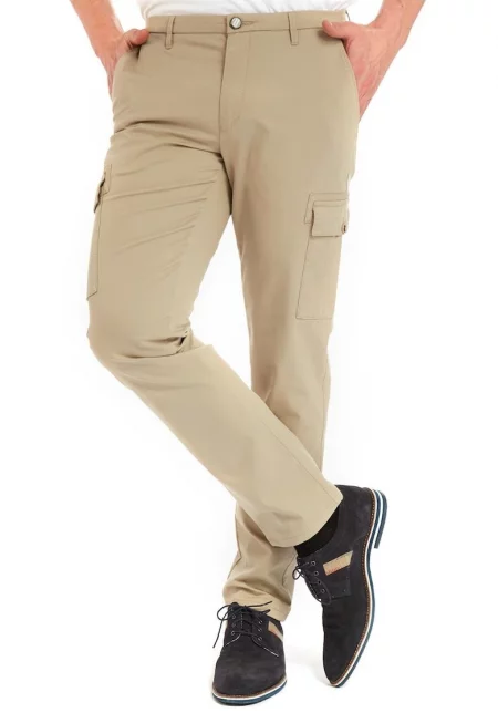 Мъжки панталони -  Cargo 5501 - бежови - стандартна талия