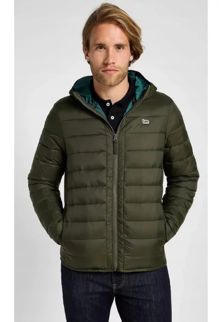 Мъжко яке -  LIGHT PUFFER JACKET - мулата - зелено - памук