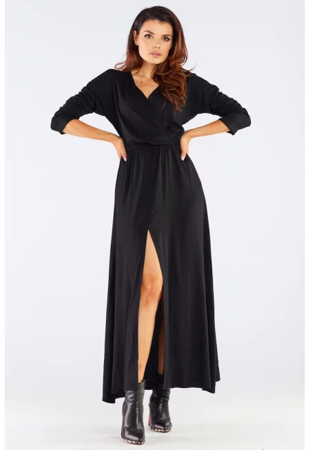 Миди Рокля с дълъг ръкав - Ежедневна - Вискоза A454