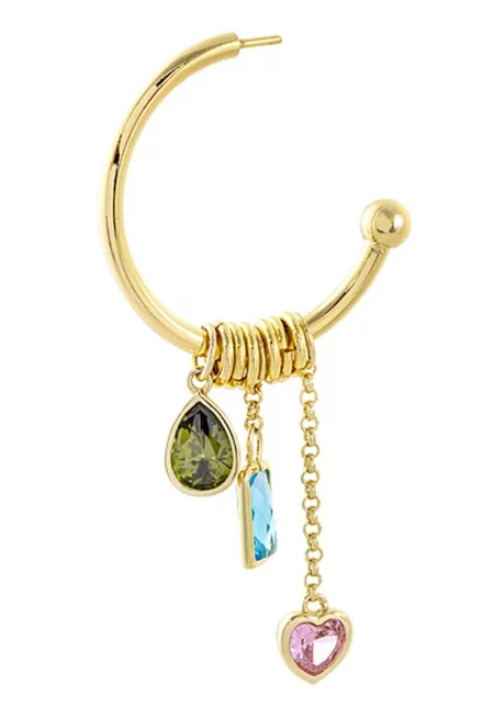 Обеци с покритие от 14K злато и кристали