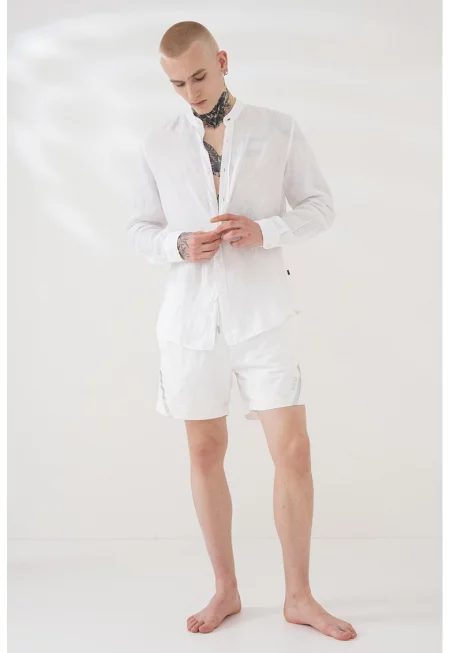 Плувни шорти със средна талия - Бял